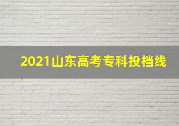 2021山东高考专科投档线