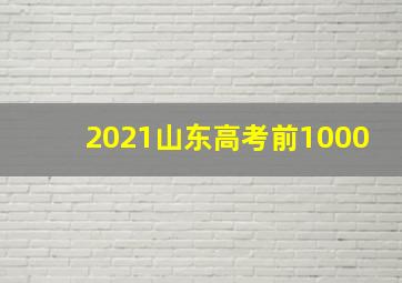 2021山东高考前1000