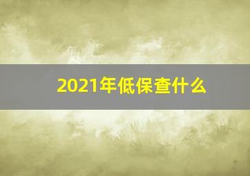 2021年低保查什么