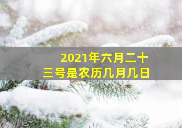 2021年六月二十三号是农历几月几日