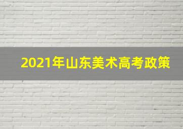 2021年山东美术高考政策