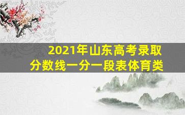 2021年山东高考录取分数线一分一段表体育类