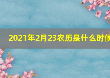 2021年2月23农历是什么时候