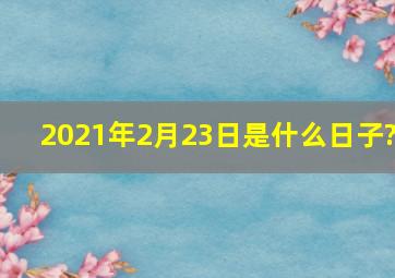 2021年2月23日是什么日子?