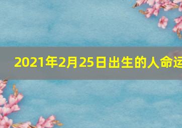 2021年2月25日出生的人命运