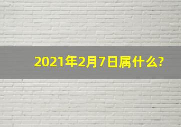 2021年2月7日属什么?