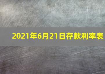 2021年6月21日存款利率表