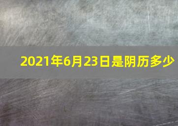 2021年6月23日是阴历多少