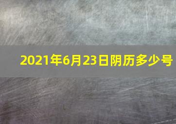 2021年6月23日阴历多少号