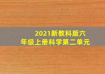 2021新教科版六年级上册科学第二单元