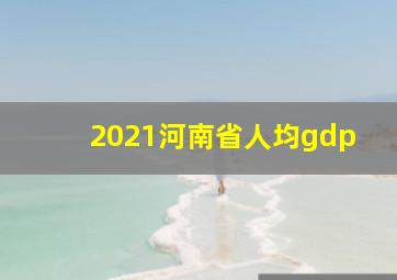 2021河南省人均gdp