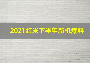 2021红米下半年新机爆料