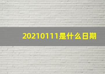 20210111是什么日期