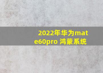 2022年华为mate60pro+鸿蒙系统