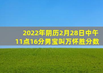 2022年阴历2月28日中午11点16分男宝叫万怀胜分数