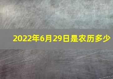 2022年6月29日是农历多少