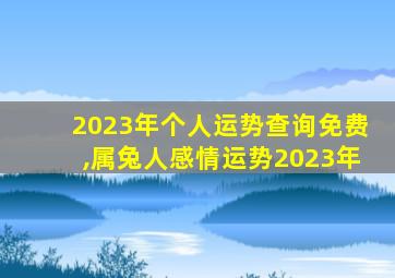 2023年个人运势查询免费,属兔人感情运势2023年