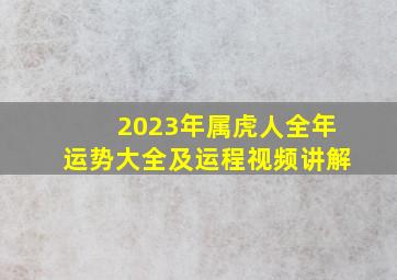 2023年属虎人全年运势大全及运程视频讲解