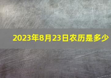 2023年8月23日农历是多少