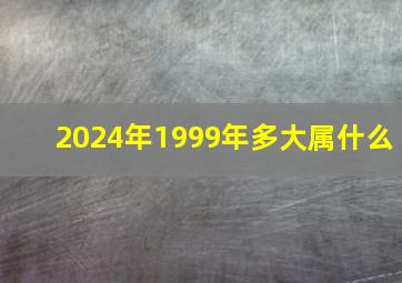 2024年1999年多大属什么