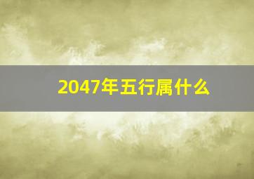 2047年五行属什么