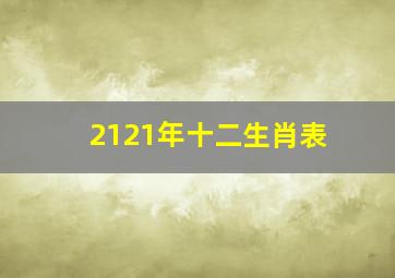 2121年十二生肖表