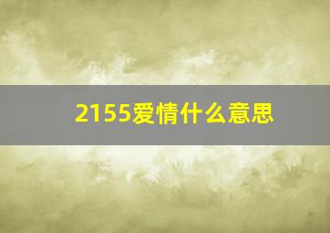 2155爱情什么意思