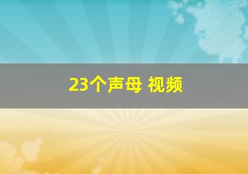 23个声母 视频