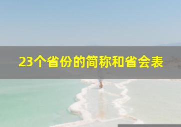 23个省份的简称和省会表