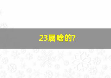 23属啥的?