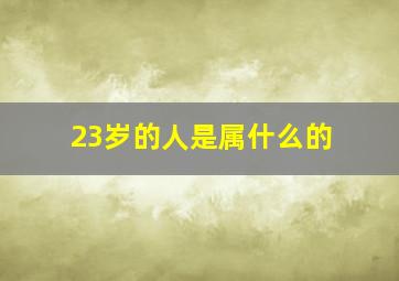 23岁的人是属什么的