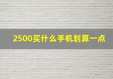 2500买什么手机划算一点