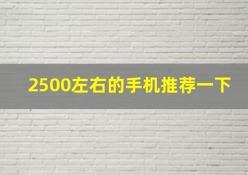 2500左右的手机推荐一下