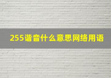 255谐音什么意思网络用语