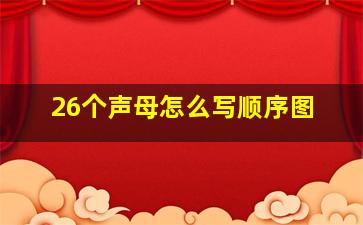 26个声母怎么写顺序图