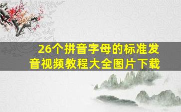 26个拼音字母的标准发音视频教程大全图片下载