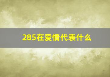 285在爱情代表什么