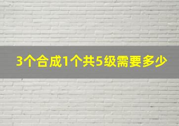 3个合成1个共5级需要多少