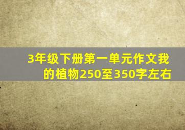 3年级下册第一单元作文我的植物250至350字左右