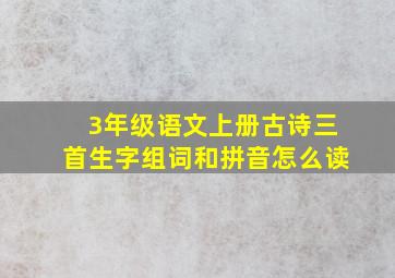 3年级语文上册古诗三首生字组词和拼音怎么读