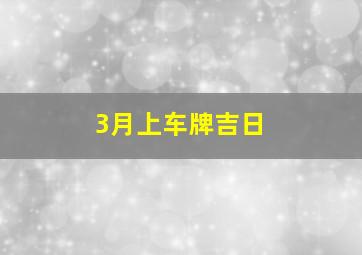 3月上车牌吉日