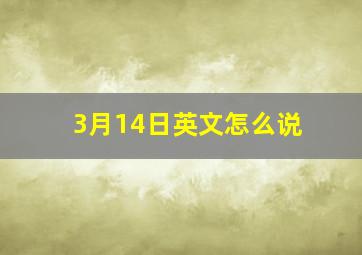 3月14日英文怎么说