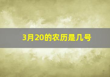 3月20的农历是几号