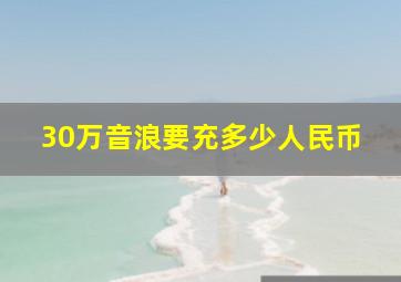 30万音浪要充多少人民币