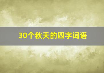 30个秋天的四字词语