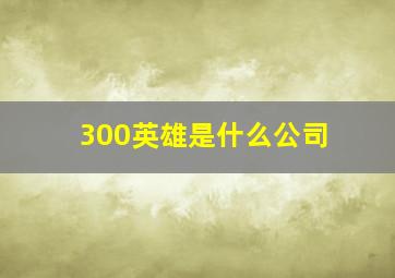 300英雄是什么公司