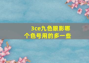 3ce九色眼影哪个色号用的多一些