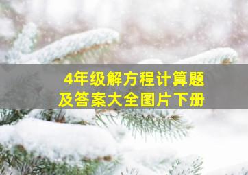 4年级解方程计算题及答案大全图片下册