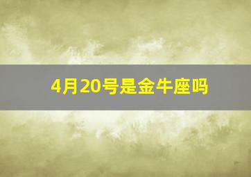 4月20号是金牛座吗