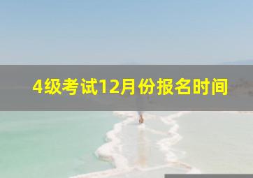 4级考试12月份报名时间